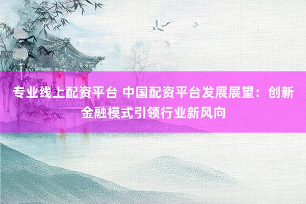 专业线上配资平台 中国配资平台发展展望：创新金融模式引领行业新风向