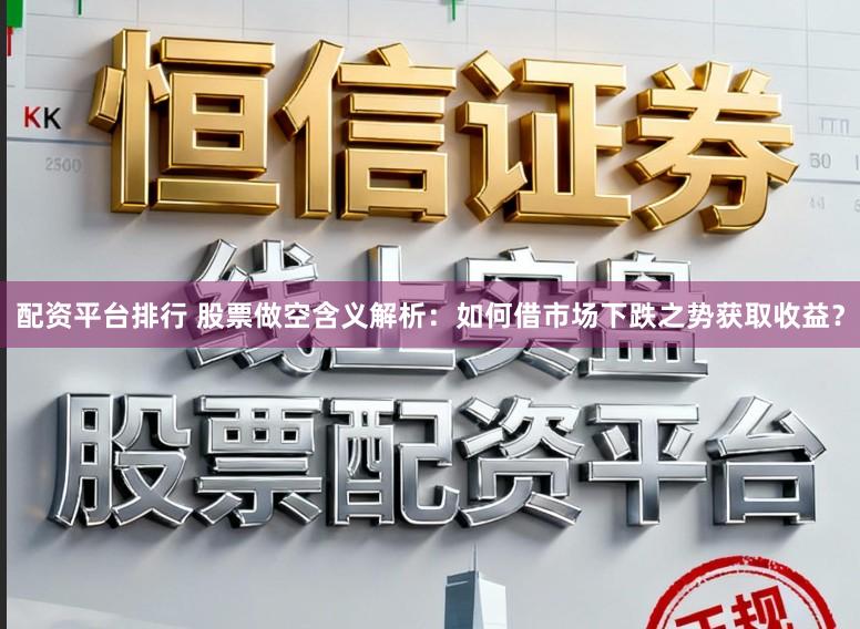 配资平台排行 股票做空含义解析:如何借市场下跌之势获取收益?